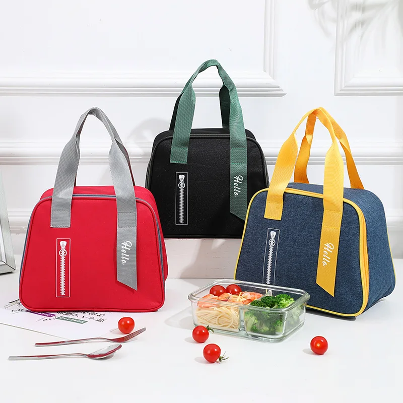 Portable Food Container Bag Waterproof Canvas Lunch Bag Robust And Durable Handle Design Oil-proof Valise Insulation