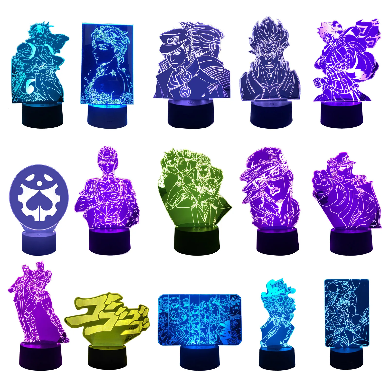 

Лампа 3d в стиле аниме «Невероятные приключения», декоративный светильник для спальни, светодиодный ночсветильник для дня рождения, Jotaro Kujo
