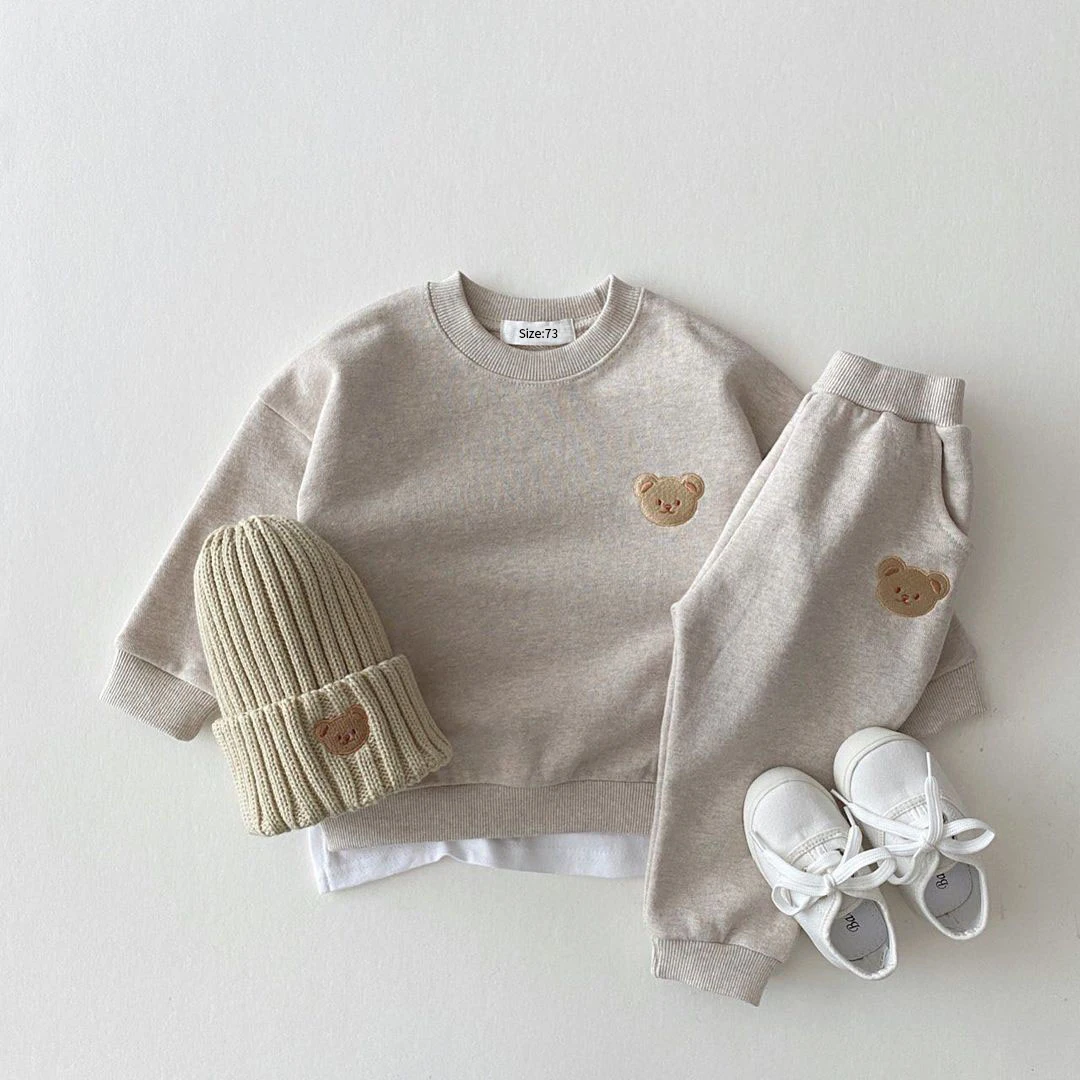 

Fashion Toddler Baby Boys Girl Fall Clothes Sets Baby Girl Clothing Set Kids Sports Bear Sweatshirt Pants 2Pcs Suits Outfits