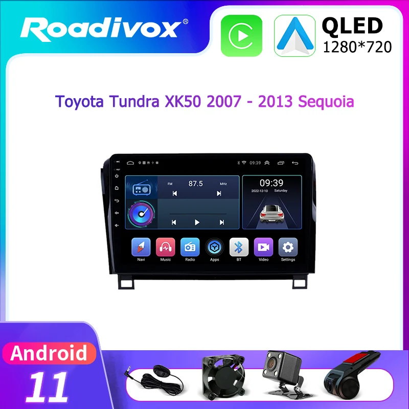 

9 "android 11 автомобильный радиоприемник, видео, gps-навигатор, плеер для Toyota Tundra XK50 2007 - 2013 Sequoia XK60 2008 2017, Авторадио, стерео
