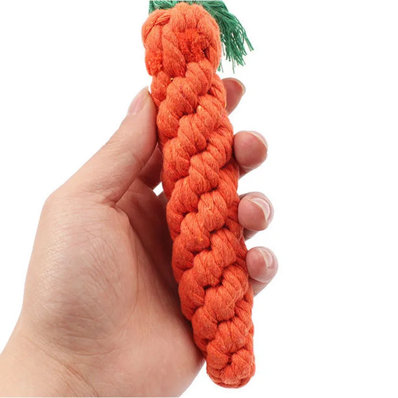 

One Pcs Pet Dog Chew Toys Small Dogs Cleaning Teeth Puppy Dog Carrot Cotton Rope Pet Playing Toy Animals