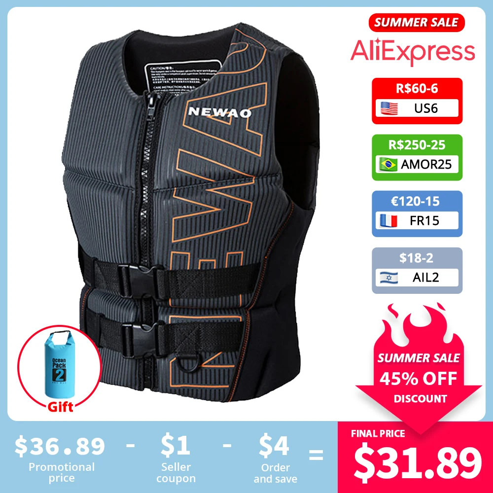 Life Vest Adults Surf Vest Kayak Wakeboard Motorboats Raft Rescue Boat  Ski Water Sports Swimming Drifting Rescue Life Jacket