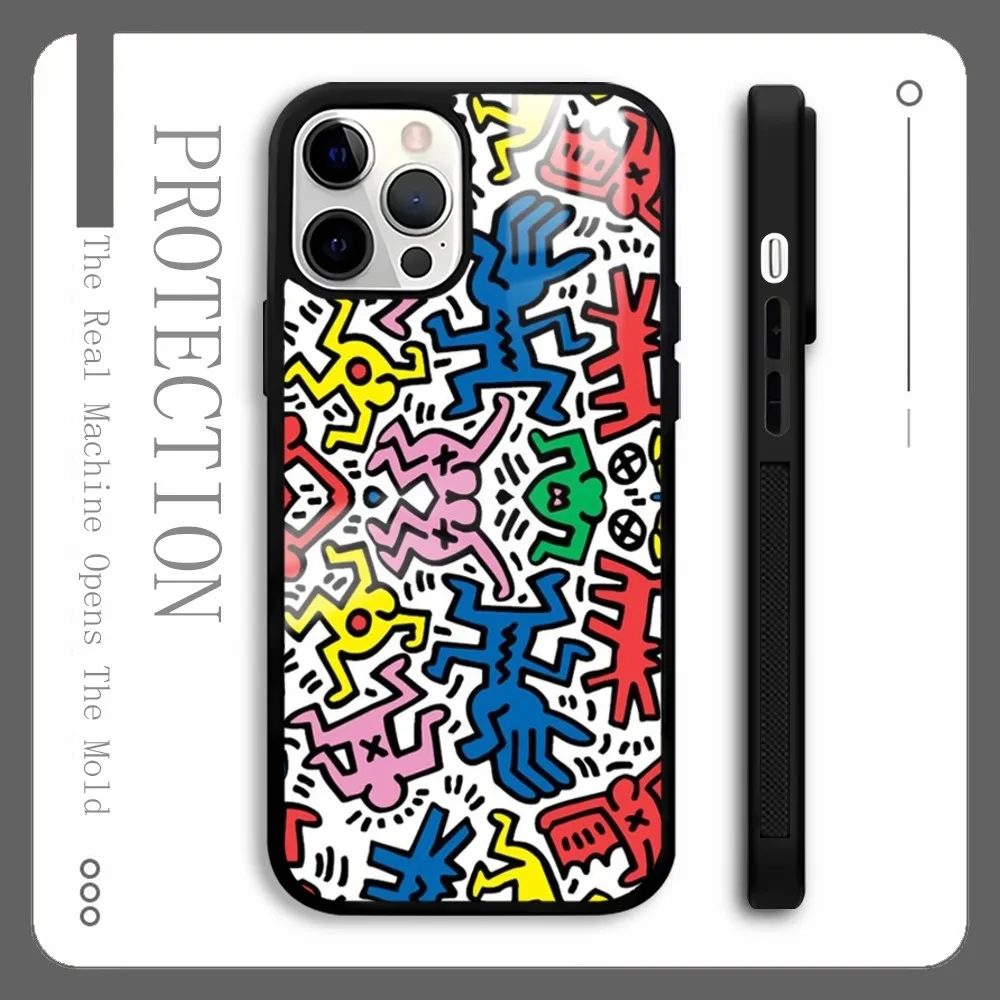 Модный чехол для телефона K-KEithS A-aring Art iPhone 16 15 14 13 12 11 Pro Xs Max Mini Plus Celulares Hard Funda