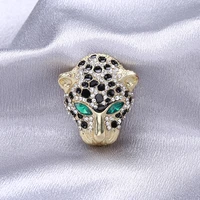beautberry sparkling full rhinestone leopard head brooch pins elegant men and women jewelry gift