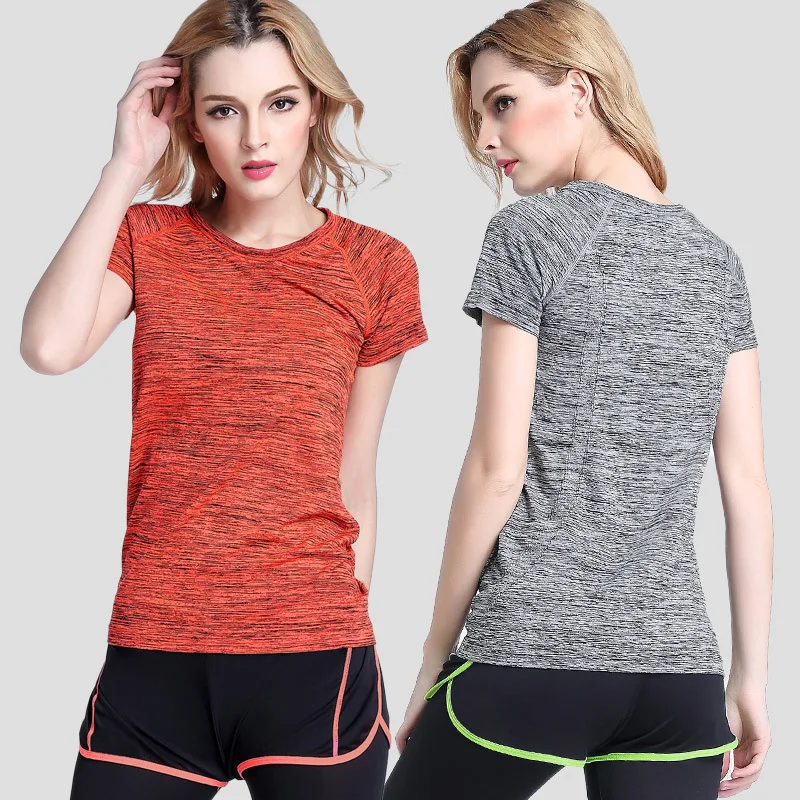 

Women Summer Quick-Drying T-shirt Thin Short-Sleeved Sports T-Shirts Loose Running Yoga Fitness Breathable Sweat Clothes Tops