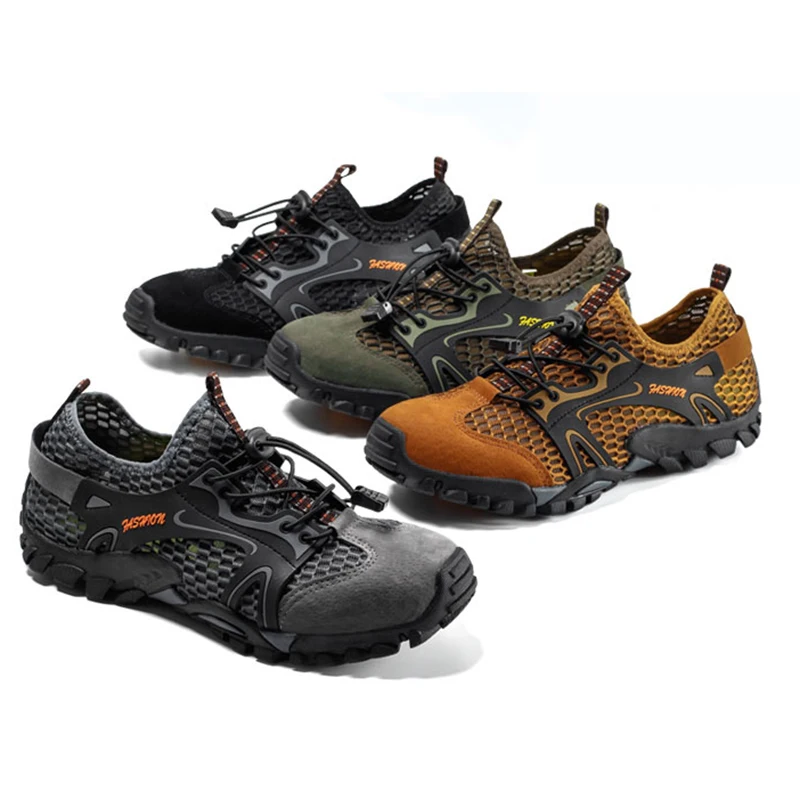 

Outdoor Large Size Couple Wading Mountain Climbing Trekking Sneakers Water Shoes Men Mesh Breathable No Slip Hiking Shoes 38-50