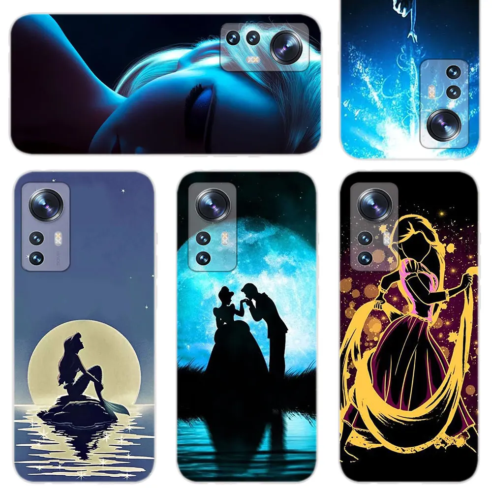 

la princesa Elsa Ariel Silicone Soft Case For Xiaomi Mi 11 12 Ultra 10 9 SE 8 A3 Lite cc9 Pro Poco X3 Coque Shell