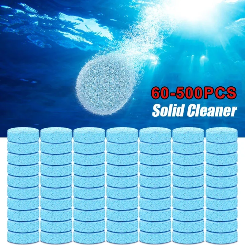 60-500pcs Solid Cleaner Car Windscreen Wiper Effervescent Tablets Glass Toilet Cleaning Car Accessories