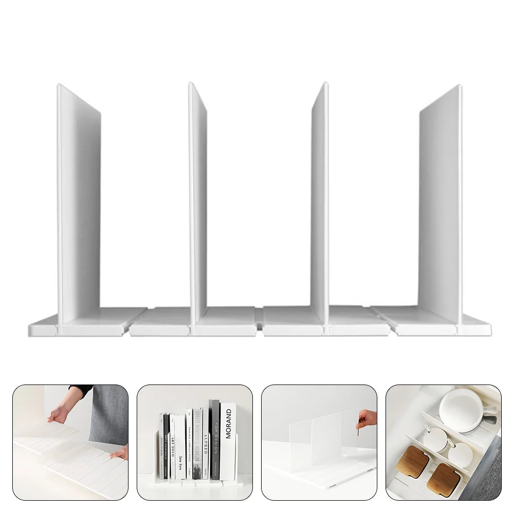 

1 Set of Household Storage Shelf Partitions Wardrobe Storage Dividers (White)