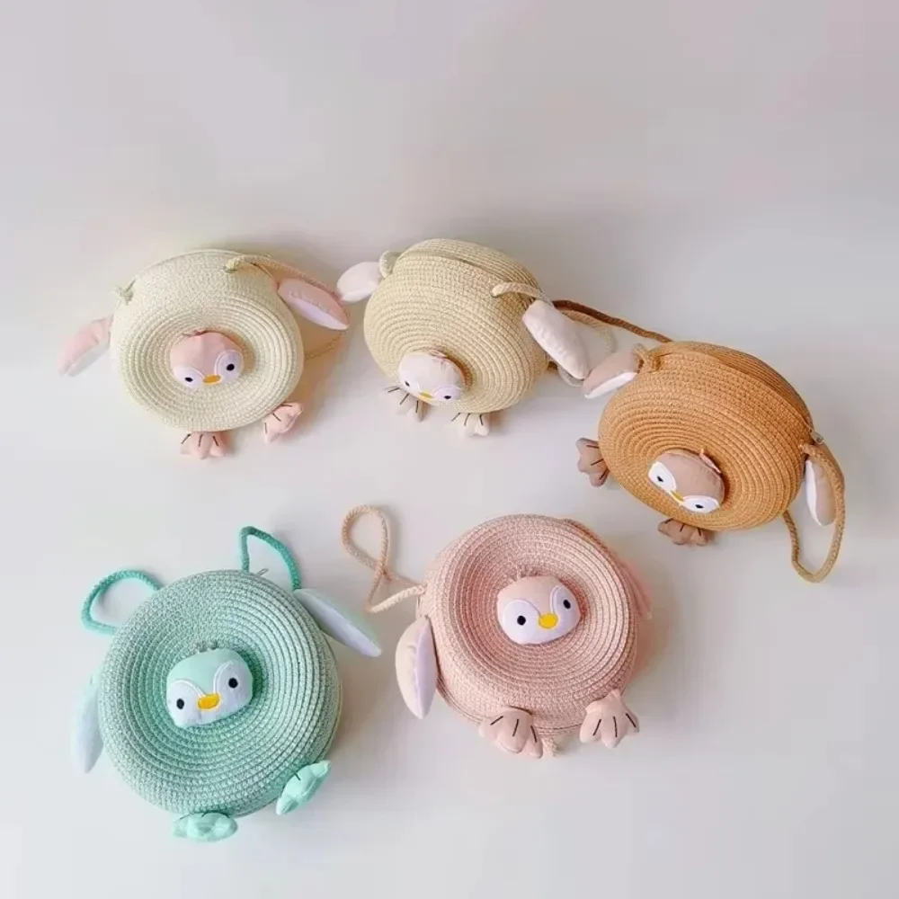 2024 детская сумка-мессенджер корейская версия новая летняя соломенная тканая