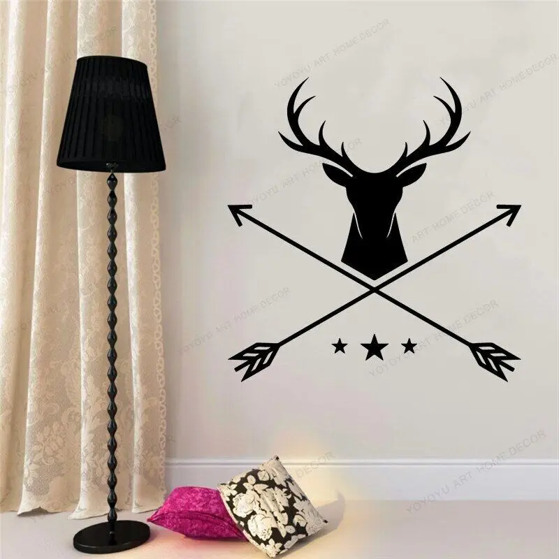 

Tribal Arrow Deer Wall Stickers Home Decor for Living Room Bedroom Removable Background Wall Art Decal WU331