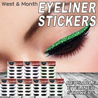 4 pairs of eyelashes eyeliner stickers glue free self adhesive gel strips false eyelashes curling eyelashes eye makeup stickers