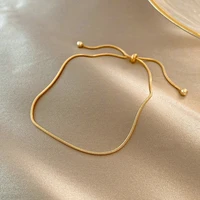 snake chain bracelets gold color beaded bracelet for women girls fine fashion bangle diy jewelry