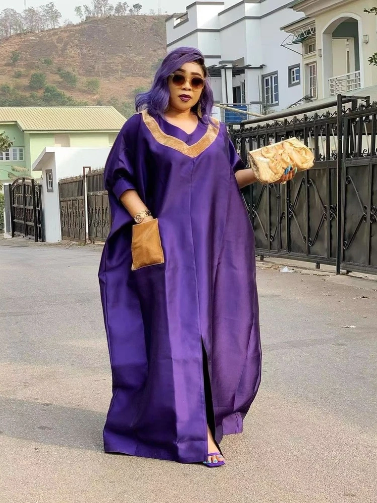 

Платье женское длинное из полиэстера с коротким рукавом и V-образным вырезом