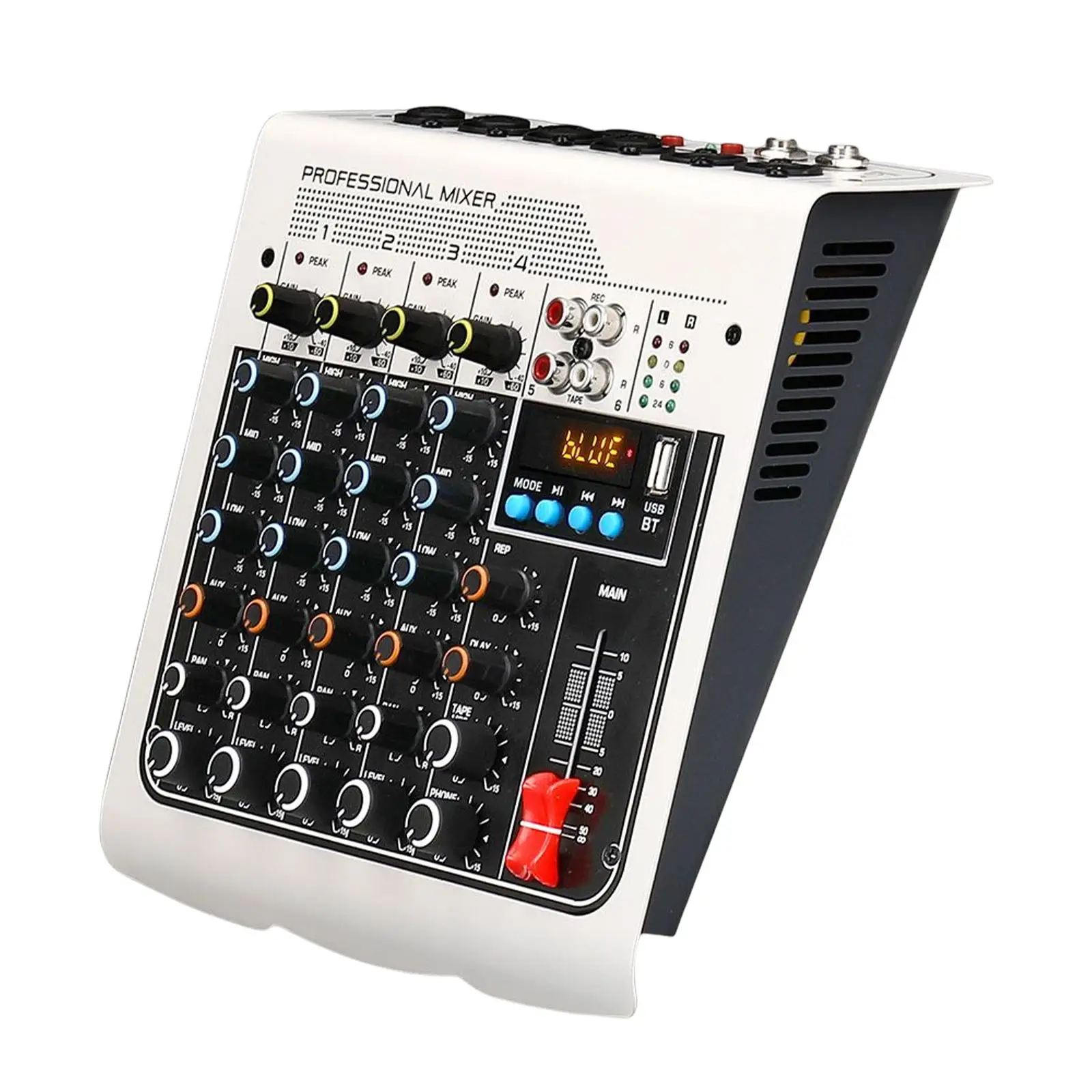 

6 Channel Audio Mixer Portable 48V Power Microphone in for Podcasting Stage