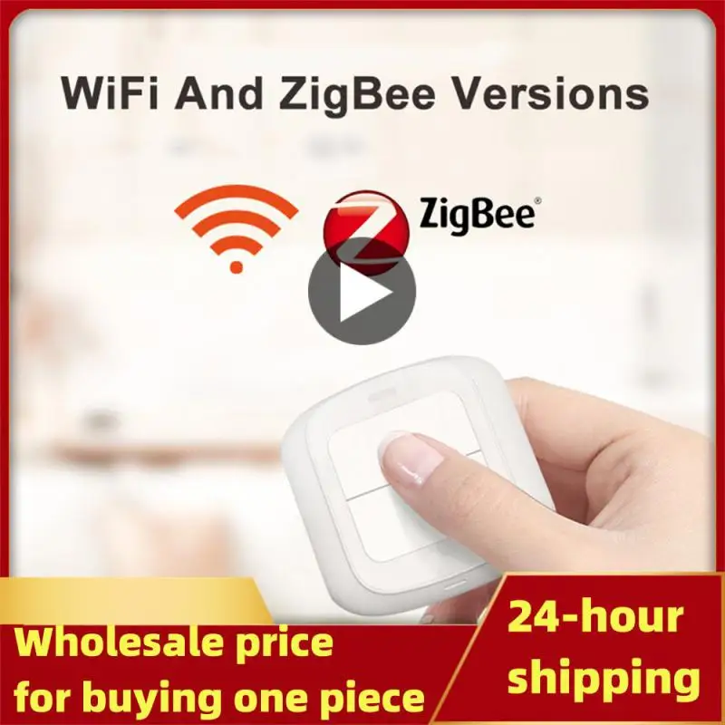 

Беспроводной кнопочный контроллер Tuya Wi-Fi/ZigBee, 2 клавиши, 6 сцен, с питанием от батареи, автоматизация, для устройств Tuya