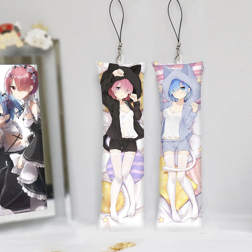 Брелок с надписью Re: жизнь в другом мире от нуля Rem Ram милый аниме брелок для ключей