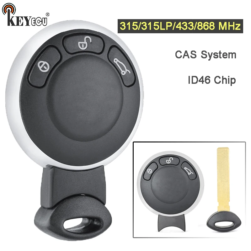 Перезаряжаемая батарея KEYECU 315/433/315LP/868MHz ID46 для BMW Mini Cooper 2007-2014 | Автомобили и