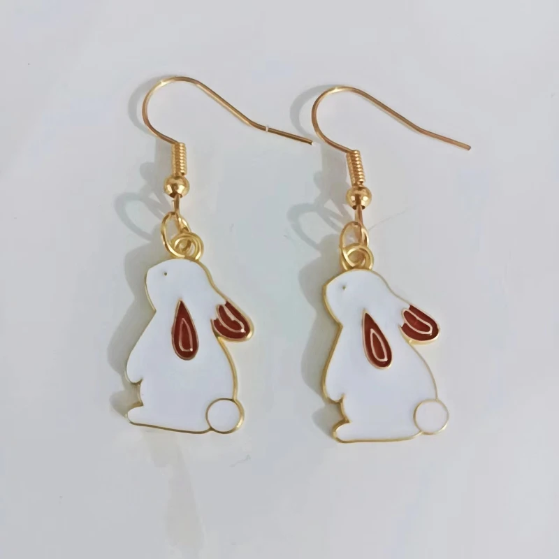 

Cute Animal Rabbit Carrot Cartoon Earrings, Fashion Jewelry Gift Earrings Handmade