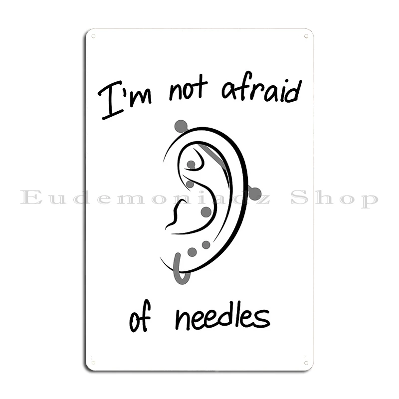 Инфографическая таблица для пирсинга ушей черно-синяя металлическая вывеска