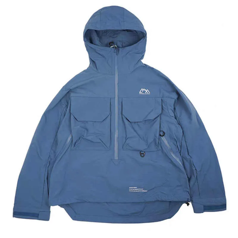 COMFY японская свободная куртка с капюшоном и защитой от брызг полуцепочкой CMF