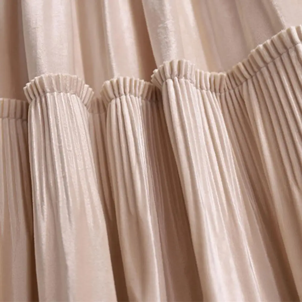 Винтажная бархатная плиссированная юбка с высокой талией на осень и зиму