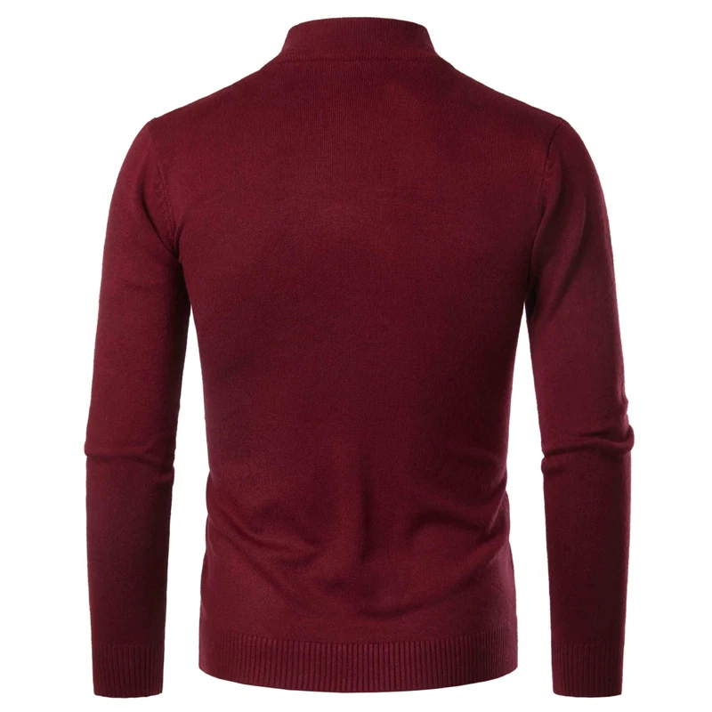 Men High Neck Cashmere Knitwear Autumn Winter Thick Warm Turtleneck Sweater Male Slim Pullover Casual Solid Long Sleeves Tops