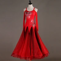 adult standard ballroom dance dresses high quality red waltz dancing skirt women elegant ballroom competition dance dress