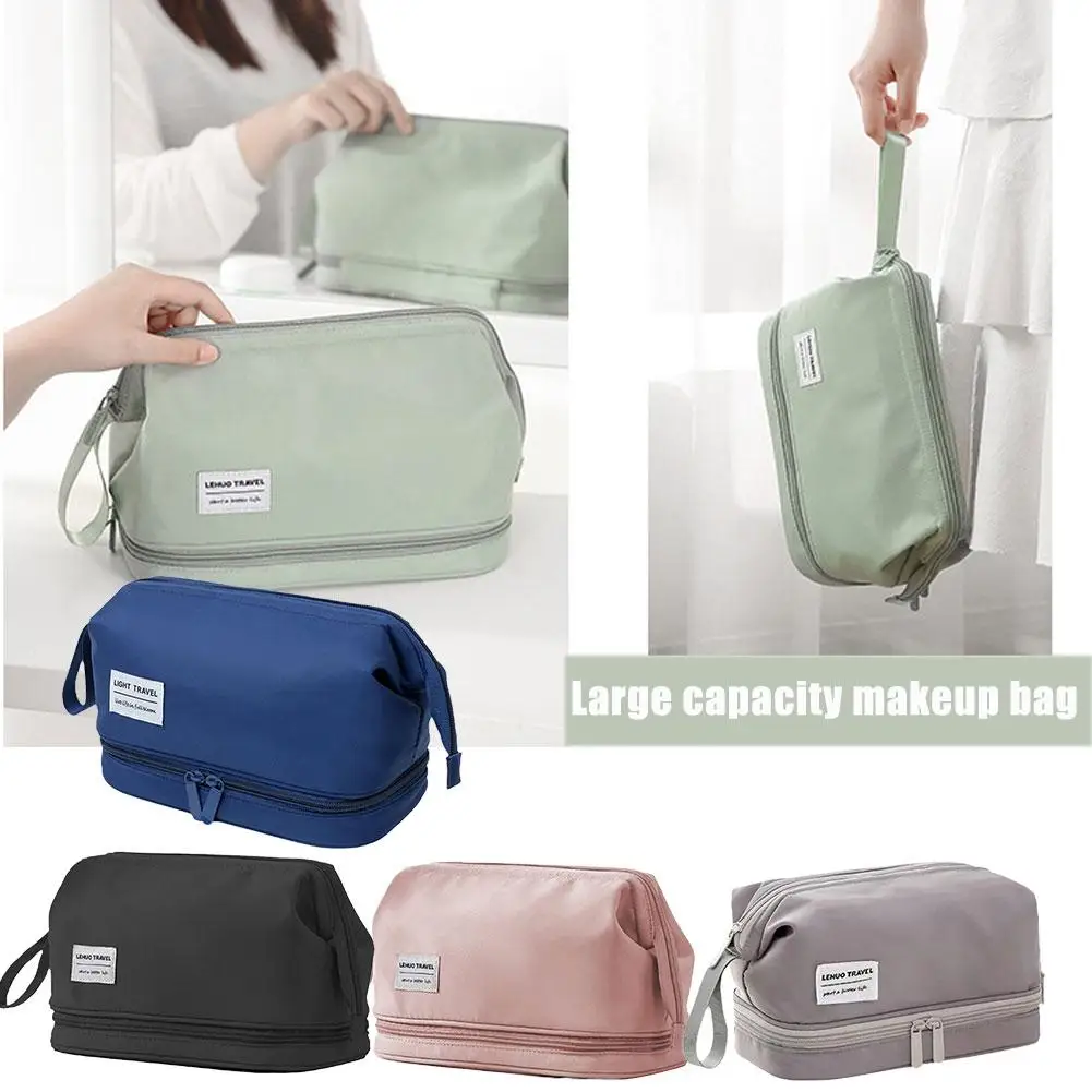 

Вместительная косметичка, сумка для туалета, сумка для хранения косметики, сумка для разделения сухого инструмента, для влажной и быстрой стирки C4K2