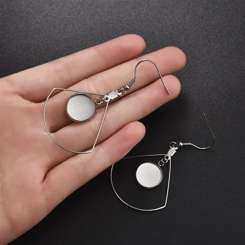 10 шт. 12 мм поднос кабошон серьга крючок пустая оправа круглая подвеска основа для