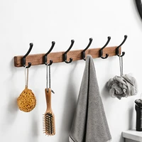 sarihosy black wood wall hook wall hanging coat rack for bathroom kitchen bedroom hallway wall hooks coat clothes holder
