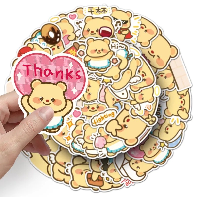 50 шт. милый мультяшный масляный медведь блокнот телефон компьютер чемодан гитара