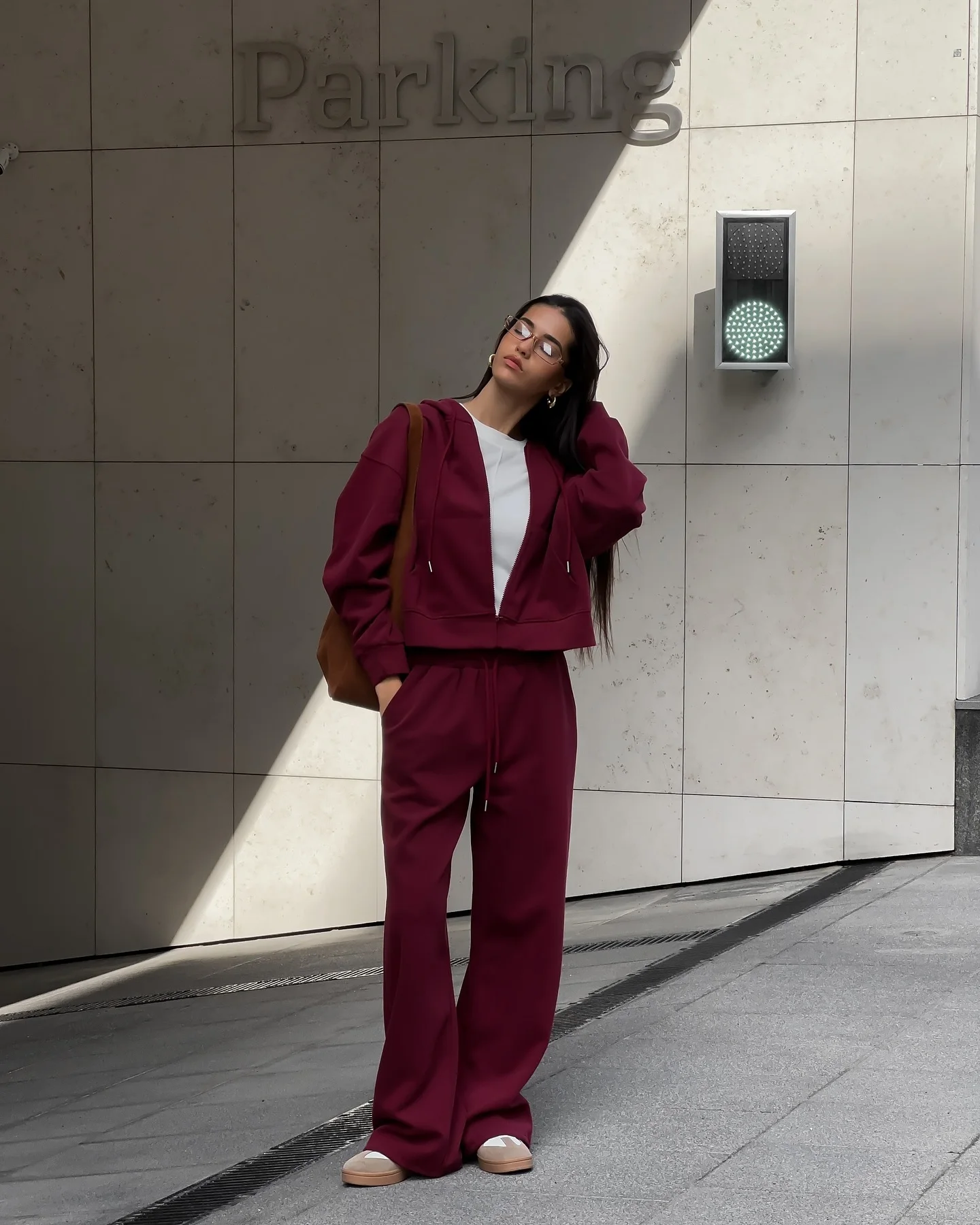 Ankela красный комплект с капюшоном из американского чистого хлопка куртка на