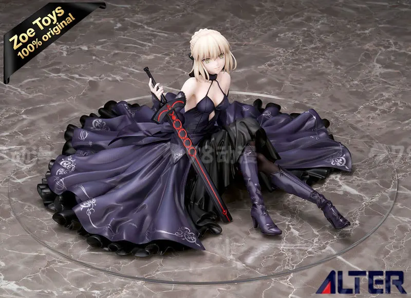 Фото В наличии 100% оригинальная фигурка ALTER FGO Black Saber Alter в вечернем платье, 1/7, из ПВХ, официальная лицензионная коллекционная фигурка, подарок. №2