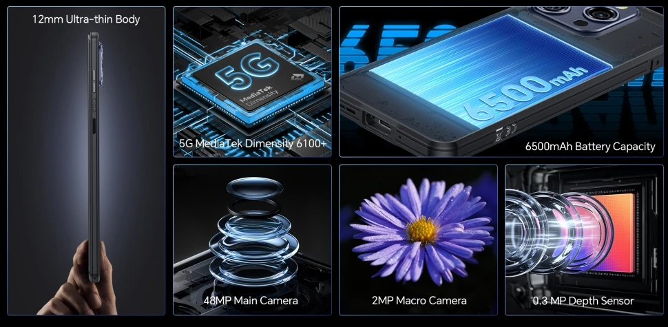 OUKITEL WP52 ЦП с регулировкой яркости 6100 + 120 Гц 6 дюйма [Стандартный Глобальный