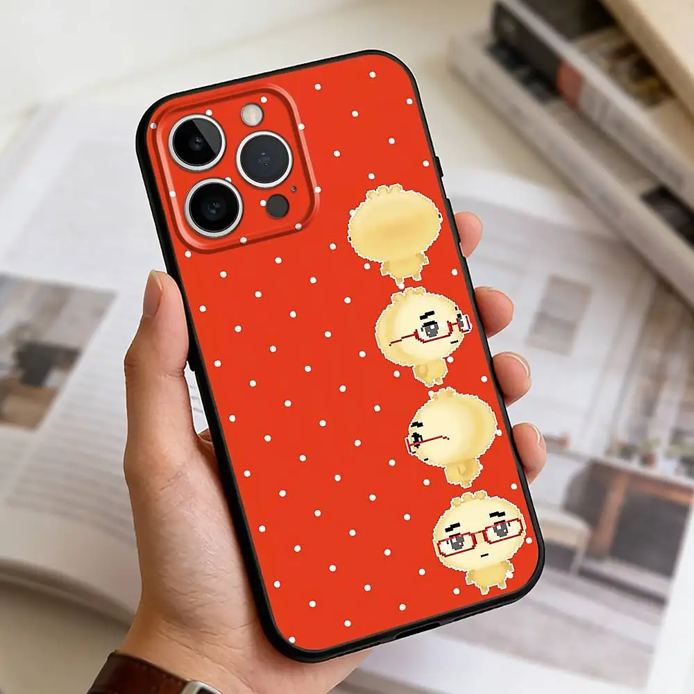 Фото Милый чехол для телефона A-Angyeongmandu K Dumpling для iPhone 17, 16, 15, 14, 13, 12, 11 Plus, Pro Max, XS, мягкий силиконовый черный чехол №4