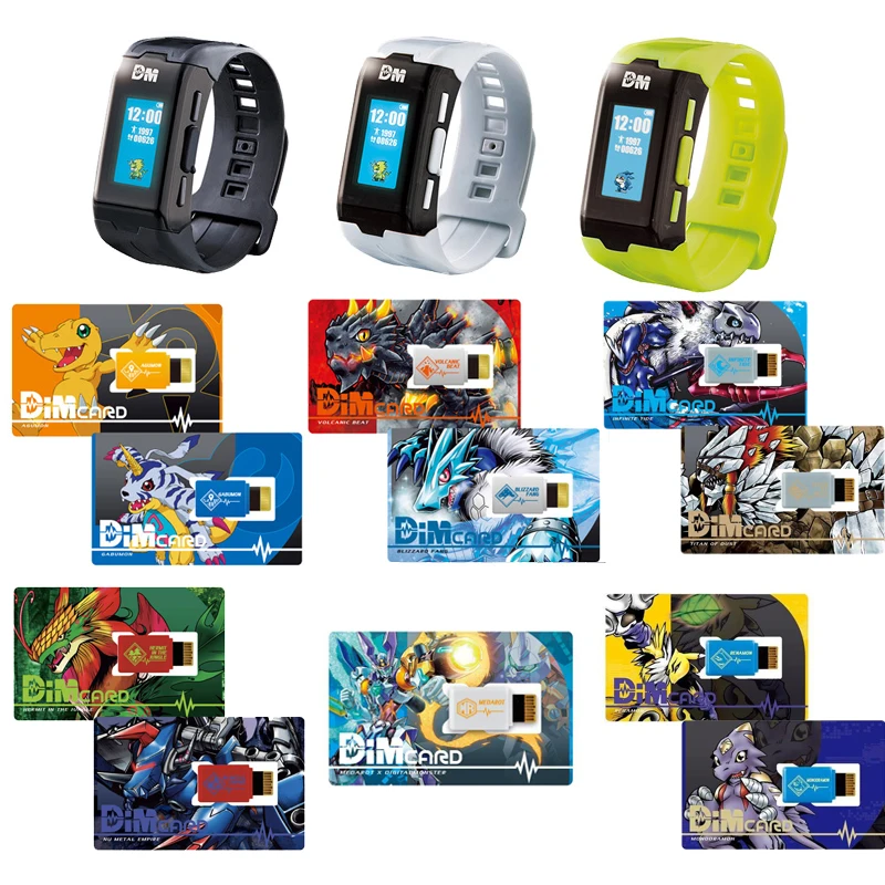

Bandai Digimon Adventure Vital Bracelet DIM Card Digital Monster Tyrannosaurus Agumon Black War Greymon PB V-mon Storage Box