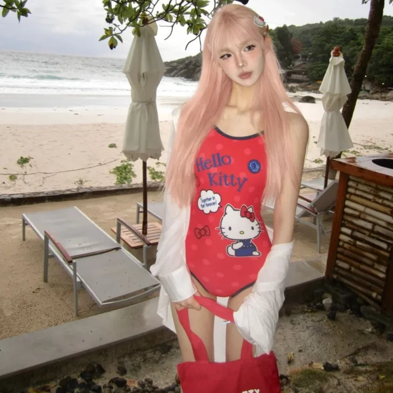 Женский сексуальный купальник мультяшный аниме боди с высоким вырезом открытой