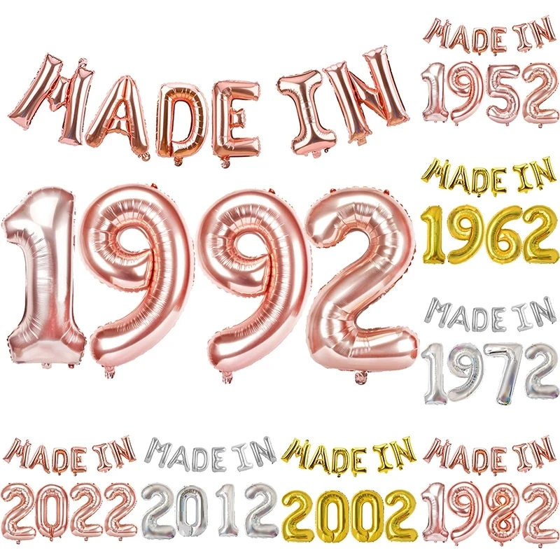 

Birthday Balloon Set 18 30 40 50 Year Old DIY Number Foil Ballon Banner For Anniversary Wedding Decorations Party Supplies