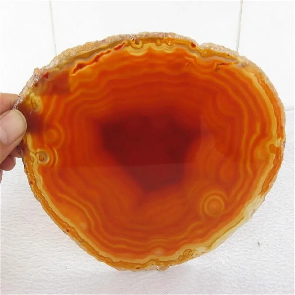 12-20CM Tangerine Crystal AGATE SLAB Geode Slice Mineral Coaster Healing Reiki Decoration