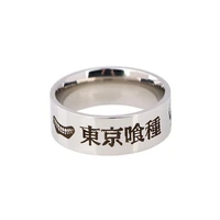 japanese anime tokyo ghoul cosplay rings finger rings for women decoration stainless steel rings fashion simple jewelry gifts