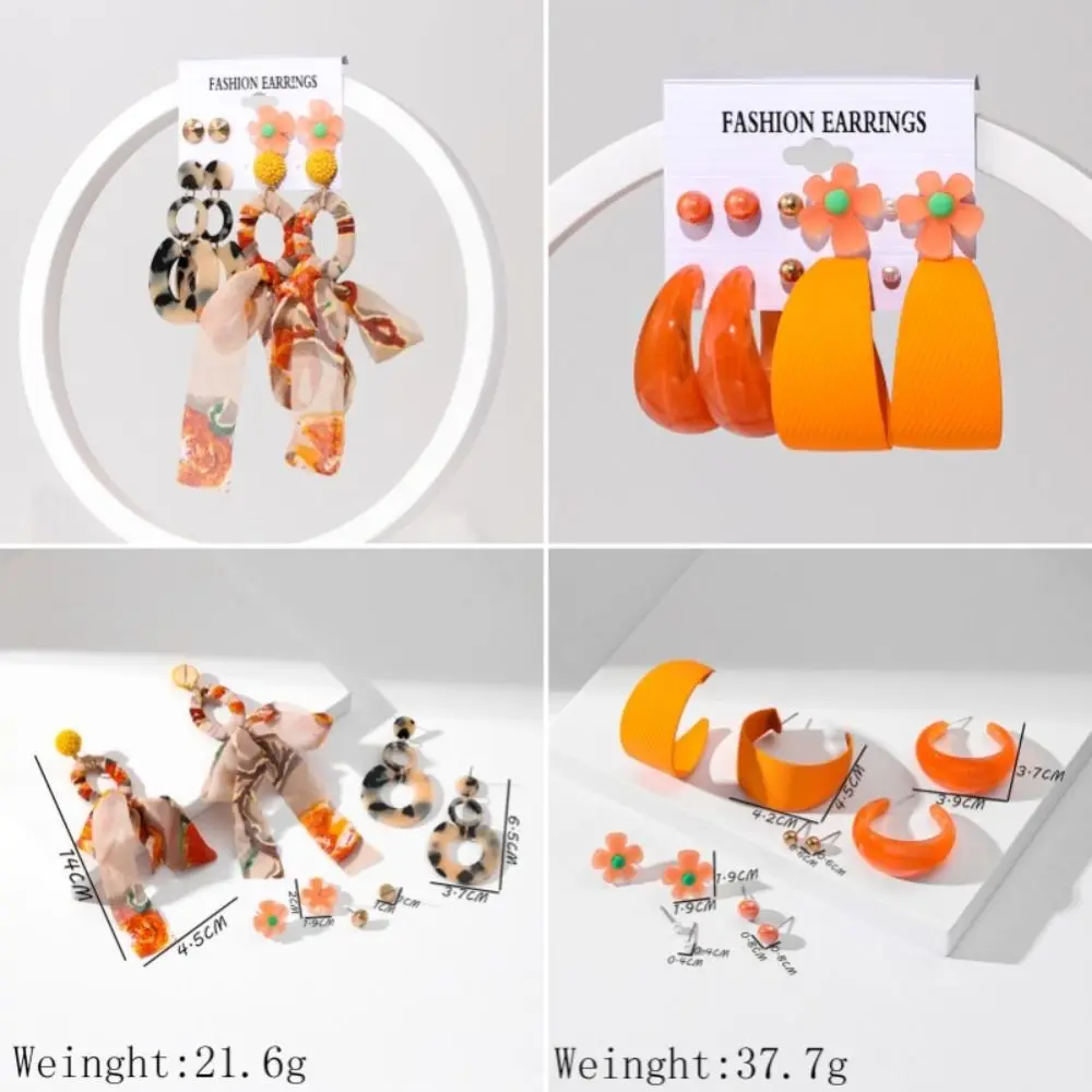 Модные акриловые серьги-цепочки ручная работа комплект преувеличенных