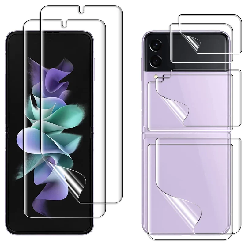 Гидрогелевая пленка для защиты экрана для Samsung Z Flip 4 5G, мягкая Передняя и задняя защитная пленка для Galaxy Z Flip 4 2022, пленки, не стекло