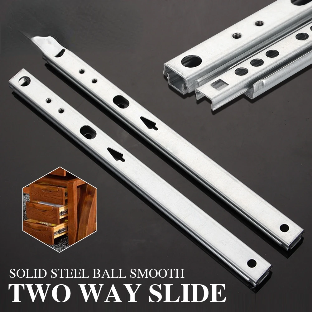 

Micro Drawer slide Ball Guide Two Sections 17mm Wide Steel Fold Drawer Steel Ball Rail Slide Furniture Hardware Fittings