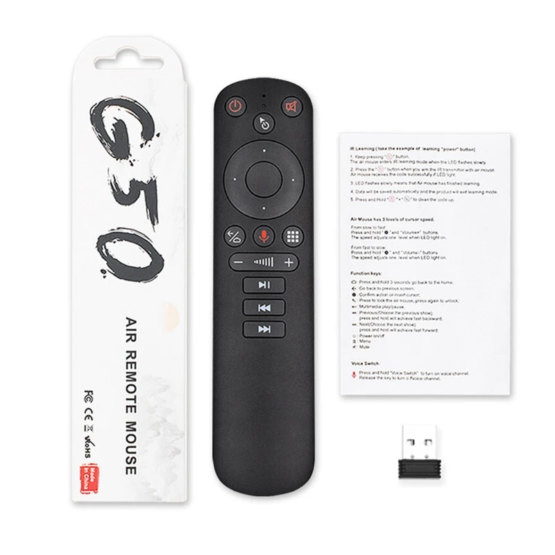 

G50S Беспроводная воздушная мышь с гироскопом 2,4G Smart Voice Remote Control for X96 mini H96 MAX X3 PRO Android TV Box W3JD