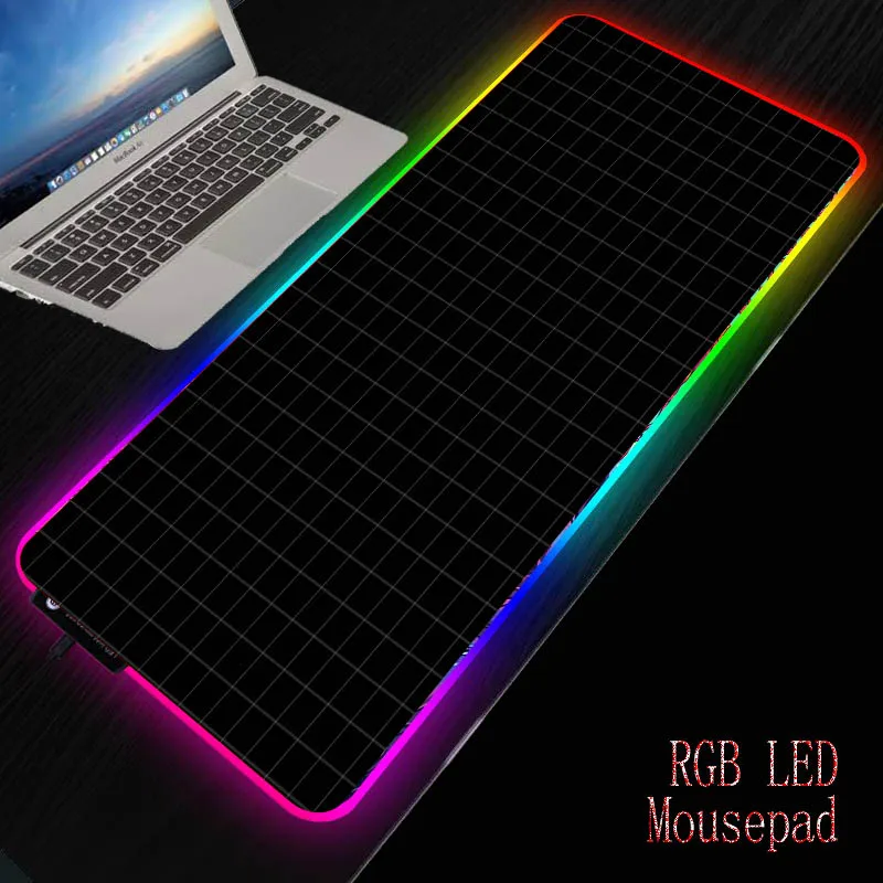 

MRGBEST Large Mouse Pad Black Background RGB LED Light PC Computer Gamer Mousepad Desk Mat Locking Edge for CS GO LOL Dota