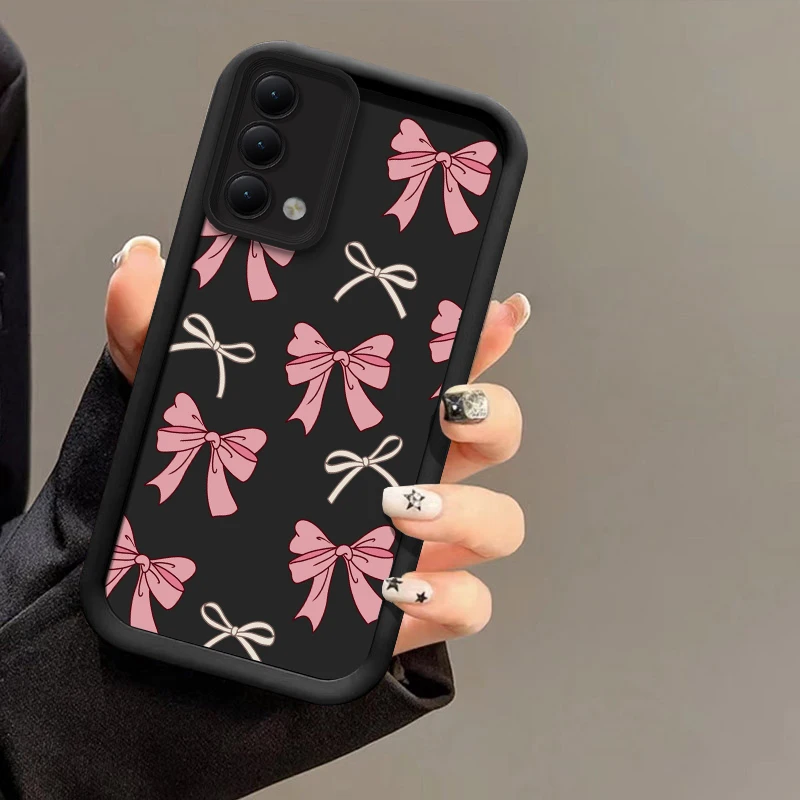 INS Cute Pink Bow Knot Case For Infinix Tecno Camon 30 20 Pro Silicone Shockproof Camera Lens Protection Soft Phone Cover Fundas