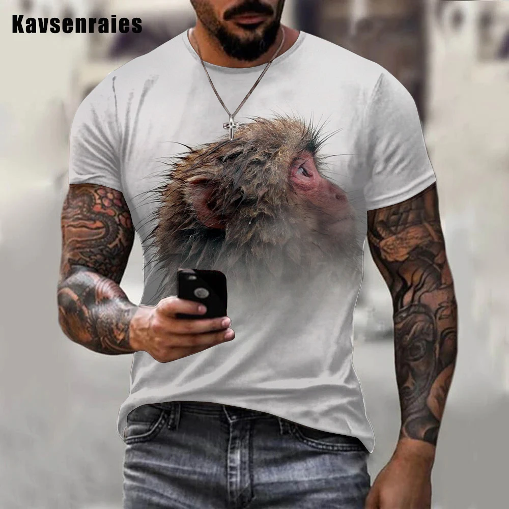 Футболка унисекс с 3D-принтом животных модная уличная одежда рисунком гориллы и