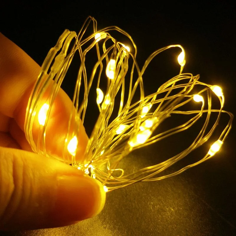 

Праздничная лампа из медной проволоки, 1-10 м, Рождественское украшение, батарея, светодиодная лампа, яркая Свадебная строка, украшение для сада, комнаты, Рождество