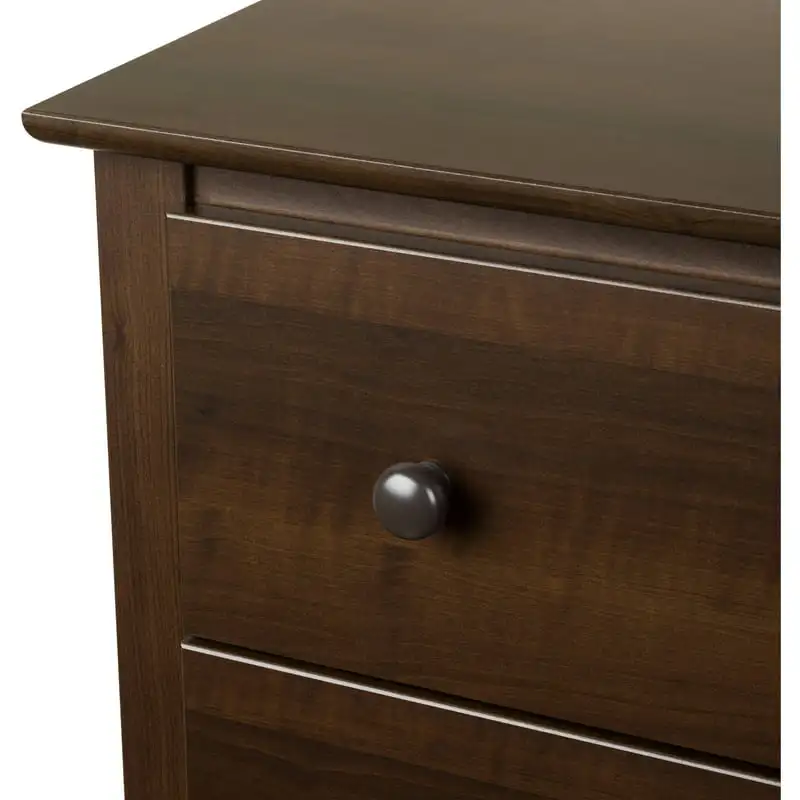 

Classic Tall 3-Drawer Bedroom Nightstand, Espresso